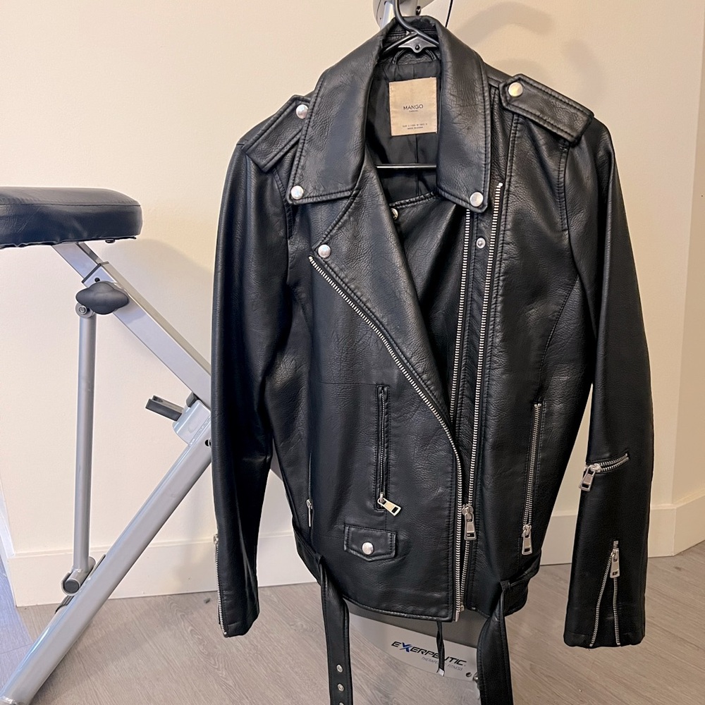 Mango faux leather jacket